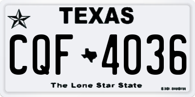 TX license plate CQF4036