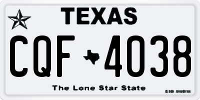 TX license plate CQF4038