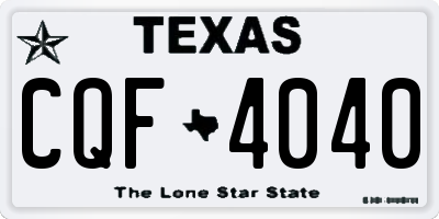 TX license plate CQF4040