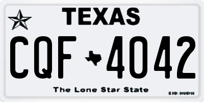 TX license plate CQF4042