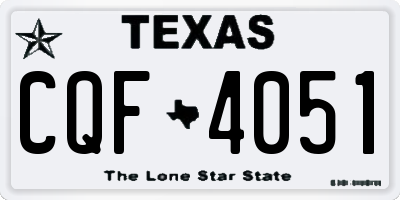 TX license plate CQF4051