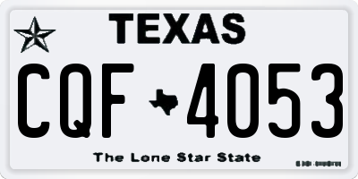 TX license plate CQF4053