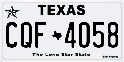 TX license plate CQF4058