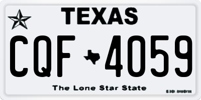 TX license plate CQF4059