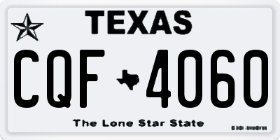 TX license plate CQF4060
