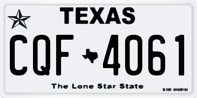 TX license plate CQF4061