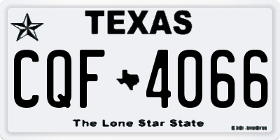TX license plate CQF4066