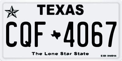 TX license plate CQF4067