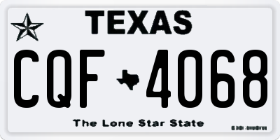 TX license plate CQF4068