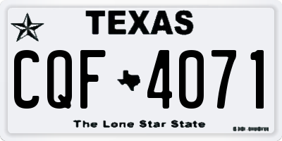 TX license plate CQF4071