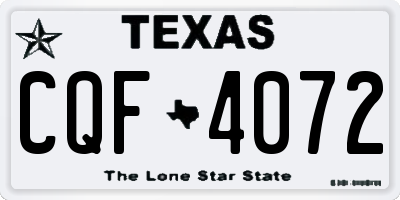 TX license plate CQF4072