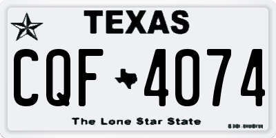 TX license plate CQF4074