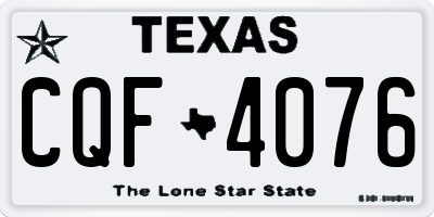 TX license plate CQF4076