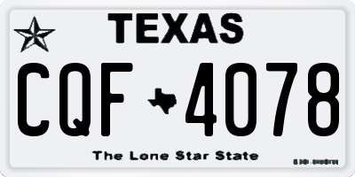 TX license plate CQF4078