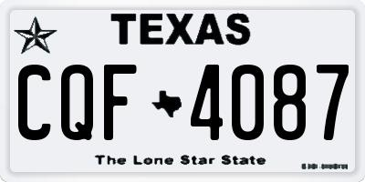 TX license plate CQF4087