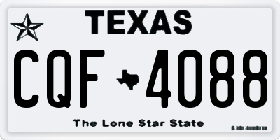 TX license plate CQF4088