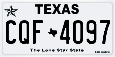 TX license plate CQF4097