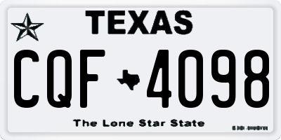 TX license plate CQF4098