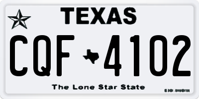 TX license plate CQF4102