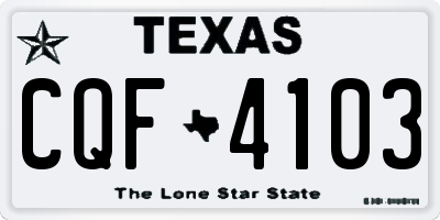 TX license plate CQF4103