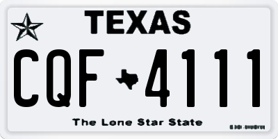 TX license plate CQF4111