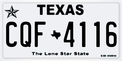 TX license plate CQF4116