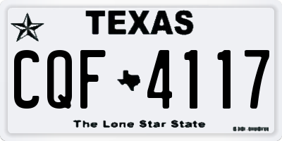 TX license plate CQF4117