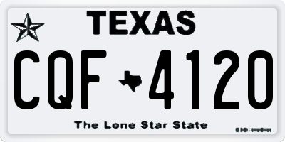 TX license plate CQF4120