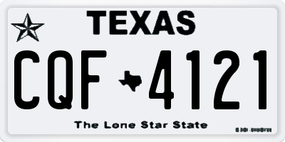 TX license plate CQF4121
