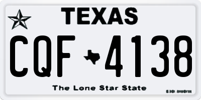 TX license plate CQF4138