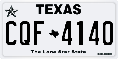 TX license plate CQF4140