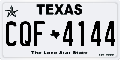 TX license plate CQF4144
