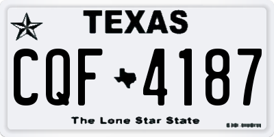 TX license plate CQF4187