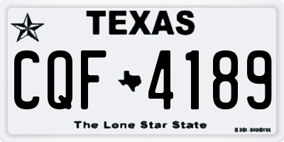 TX license plate CQF4189