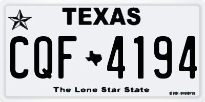 TX license plate CQF4194