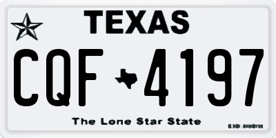 TX license plate CQF4197
