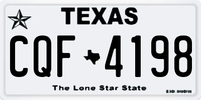 TX license plate CQF4198