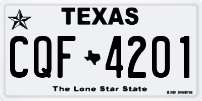 TX license plate CQF4201