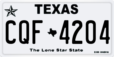 TX license plate CQF4204