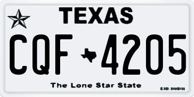 TX license plate CQF4205