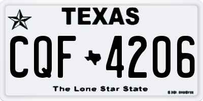 TX license plate CQF4206