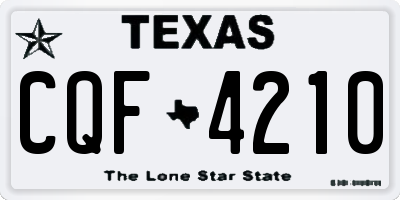 TX license plate CQF4210