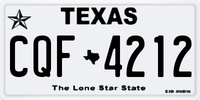 TX license plate CQF4212