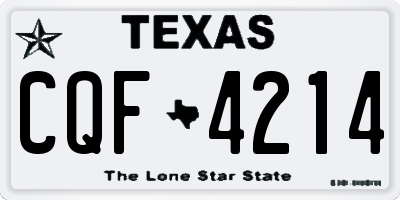 TX license plate CQF4214