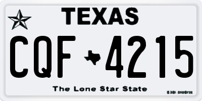 TX license plate CQF4215