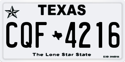 TX license plate CQF4216