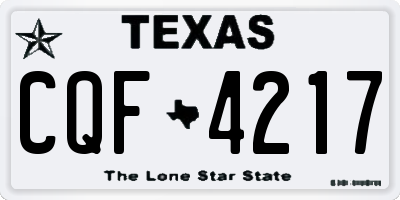 TX license plate CQF4217