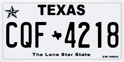 TX license plate CQF4218