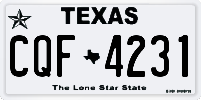 TX license plate CQF4231
