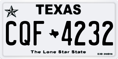 TX license plate CQF4232